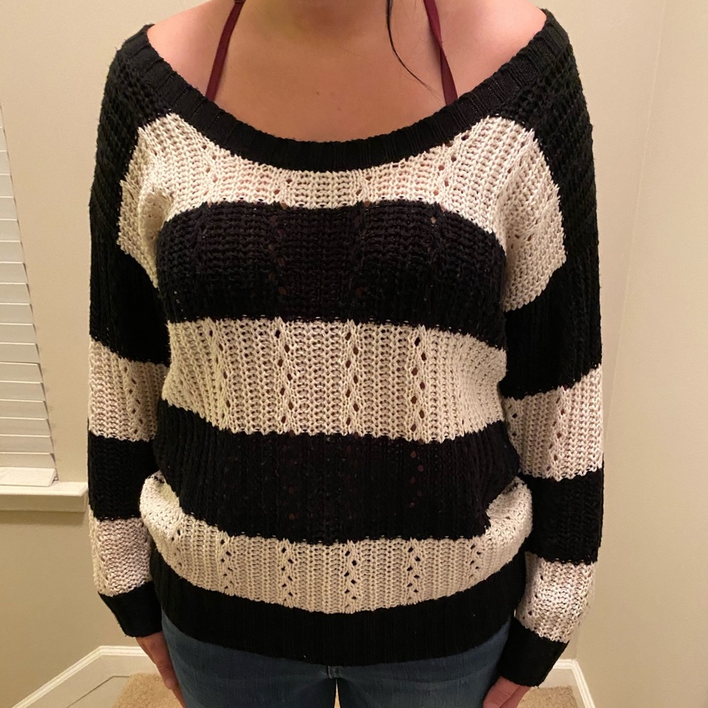 Black and white striped sweater